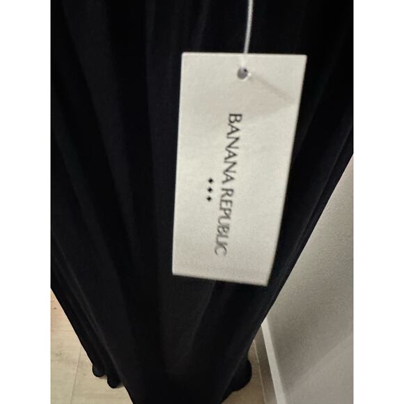 Banana Republic Halter Satin Maxi Dress Navy Medium NWT Sz M-Tall - Picture 6 of 8